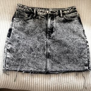 All Saints sz4 micro mini demin cut off grunge retro 90’s Y2K black distressed